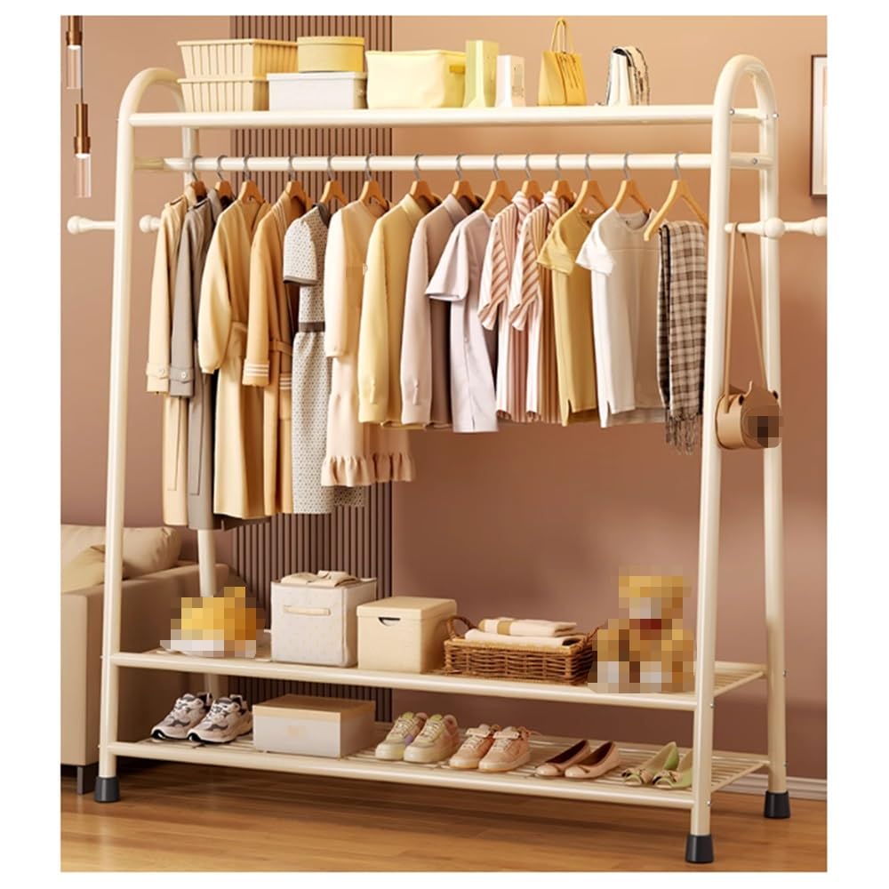 Portant à vêtements réglable blanc 100 cm robuste pour chambre et salon