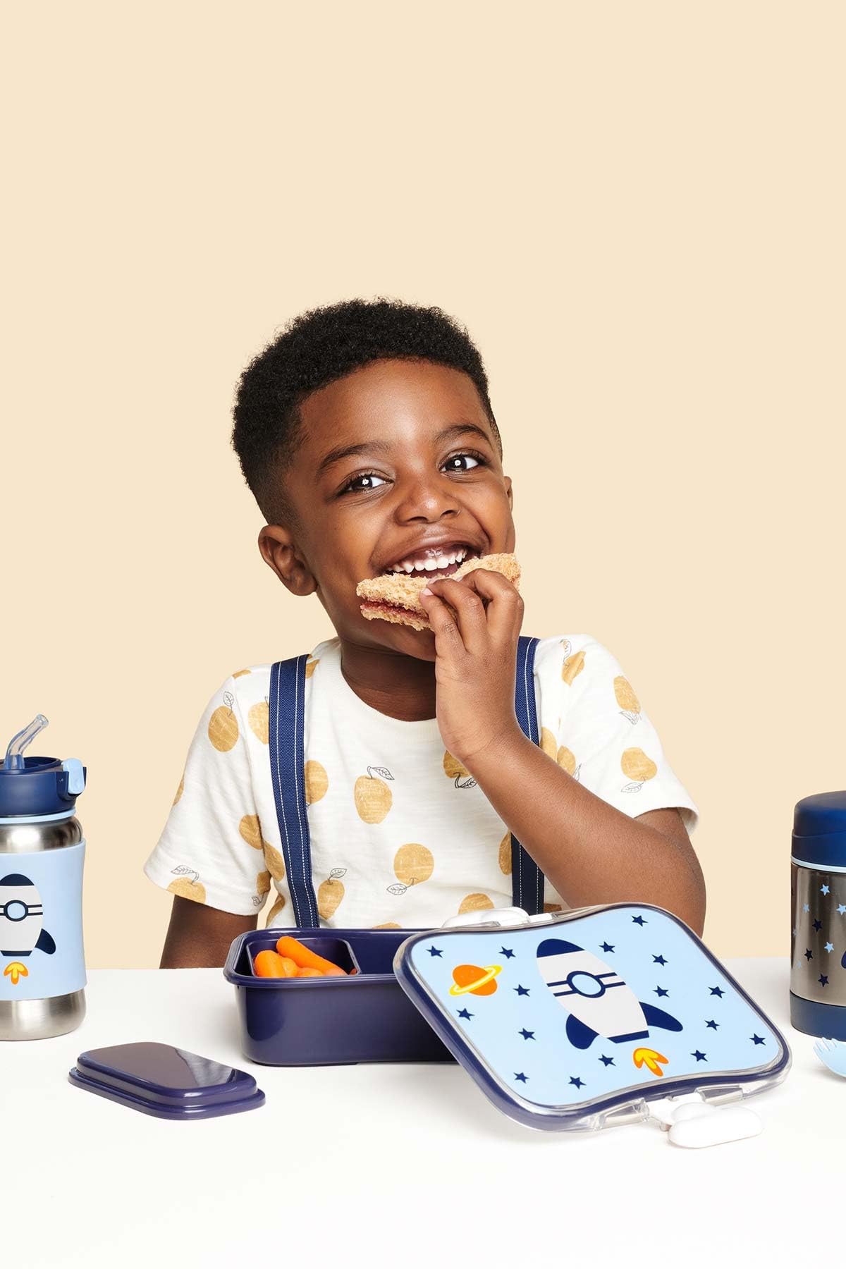 Skip Hop Boite Repas Enfant Fusée 700 ml - Enfants dès 3 Ans - Set 1 Lunch Box Enfant & 1 Boite à Goûter Enfant Pratique, Facile à Ouvrir - Sans BPA, Sans PVC & Sans Phtalates