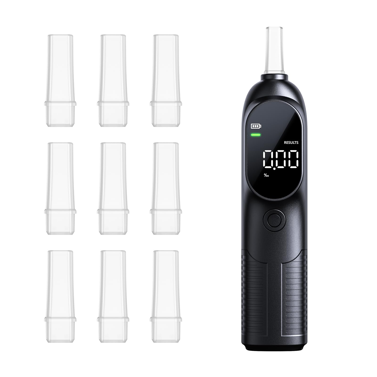ZBK Éthylotest Professionnel - Testeur d'alcoolémie Personnel Haute précision, avec capteur Intelligent et écran rétroéclairé, analyseur d'haleine Portable