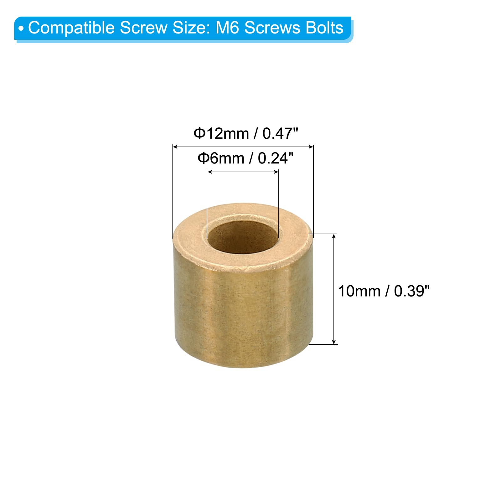 PATIKIL M6 Brass Spacers - Image 2