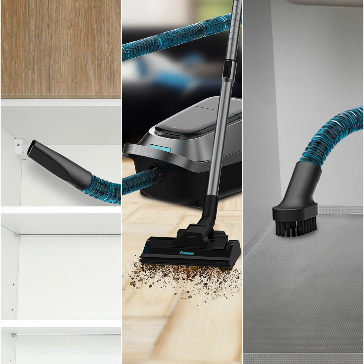 Cecotec Aspirateur Traîneau avec Sac Conga Powerbag 5000 Prostyle, 890W | Réservoir avec Sac de 5 Litres, Écran Numérique, Réglage de la Puissance Adaptatif, Fonction Souffleur, Double Filtre HEPA