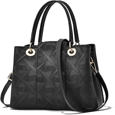 Elegant Top Handle Crossbody Bag for Women Leather Satchel Handbag Embossed Shoulder Bag Large Ladies Tote Pruse