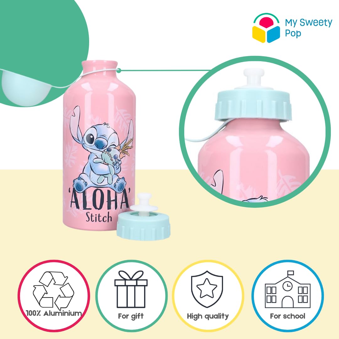 My sweety pop, Kids Water Bottle, Aluminium, Kids, Nursery, Kindergarten, School, Holiday, Meal, 19cm, 500ml, Hydration - Image 4