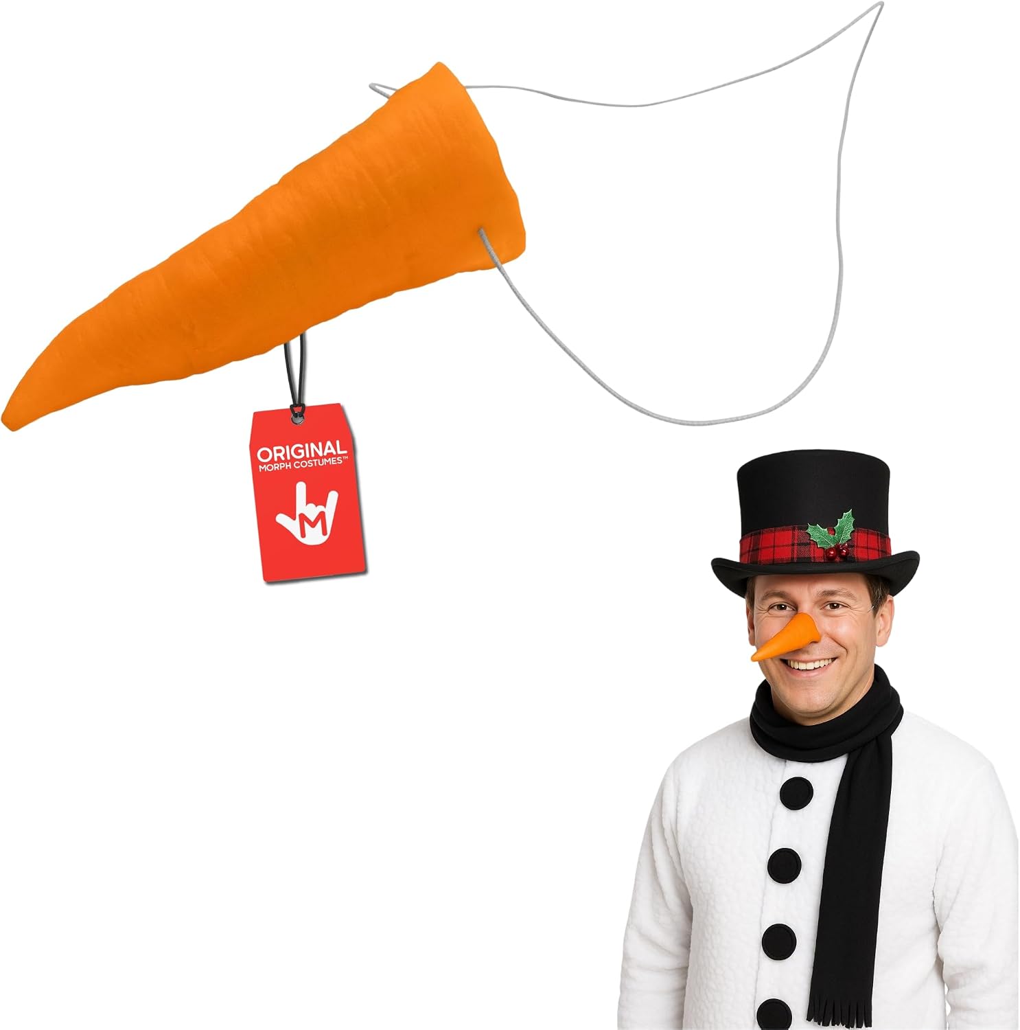 Nicky Bigs Novelties Fake Carrot Nose, Fake Snowman Nose, Fake Pointy Nose, Snowman Costume Adult, Snow man Costume Accessories - 4.25”