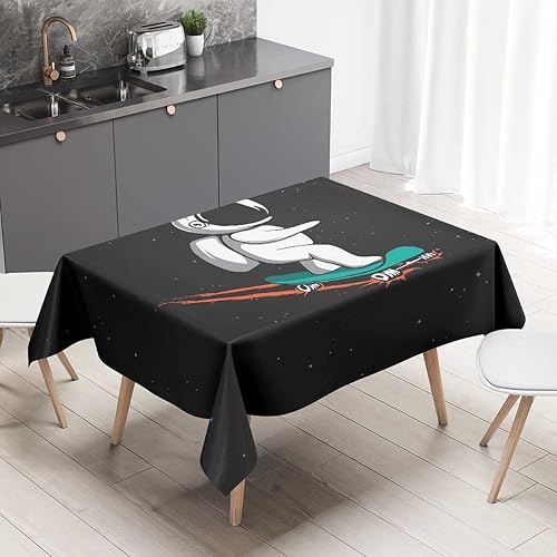 Mantel rectangular de dibujos animados de astronauta para mesa, decoración de cocina para fiestas de Navidad, 60 x 84 pulgadas