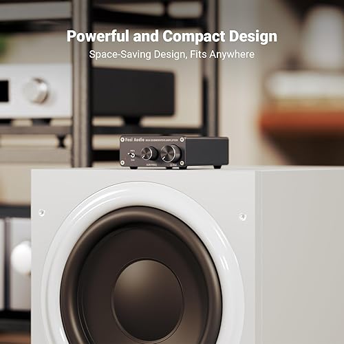 Miniatura 2 de Fosi Audio Amplificador de subwoofer M04 para cine en casa Monocanal Digital Clase D Amplificador de potencia integrado para altavoces pasivos