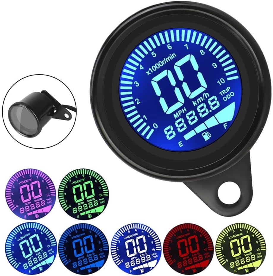 Motorcycle Odometer Gauge Universal Motorcycle Digital Tachometer Display Electronic RPM Indicator 12V Odometer Motorcycle Instruments