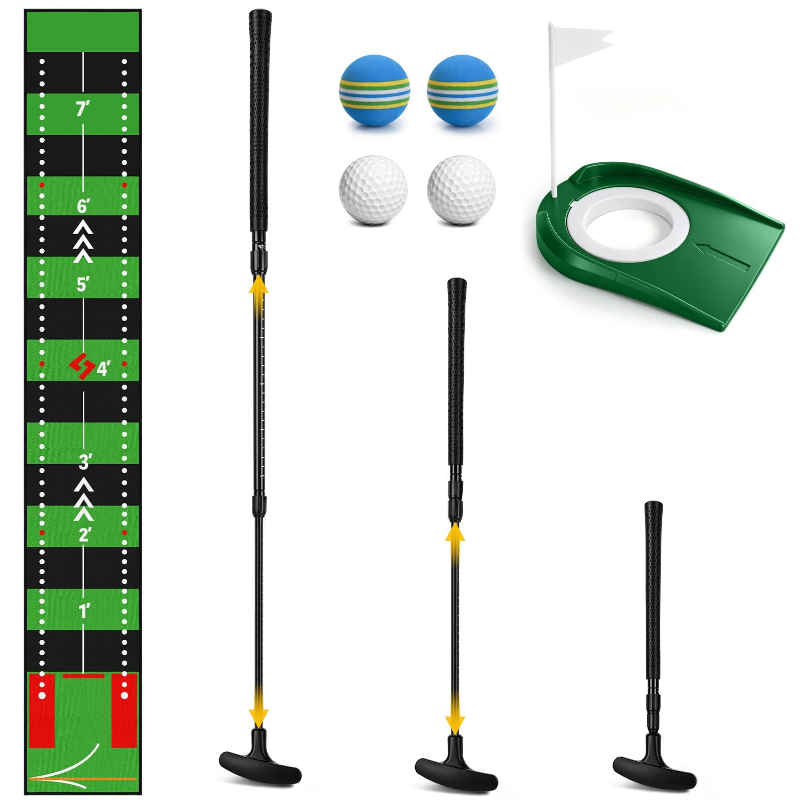 Wiseten Adjustable Golf Putter Set Suitable for Left And Right Hand Use