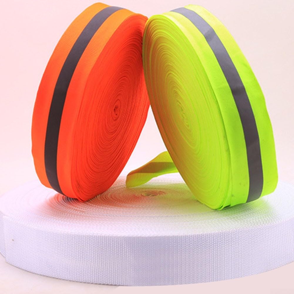 Ruban de finition en polyester avec bande réfléchissante, longueur de 90 cm, pour marquage de terrain de plage et de terrain de sport (blanc)