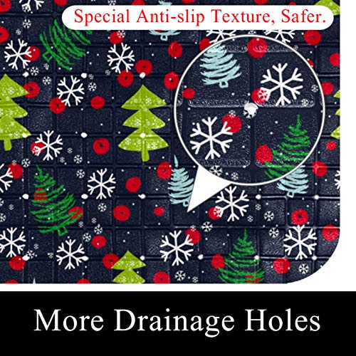 Tapis de douche avec ventouses antidérapant 37,5 x 68,5 cm Noël