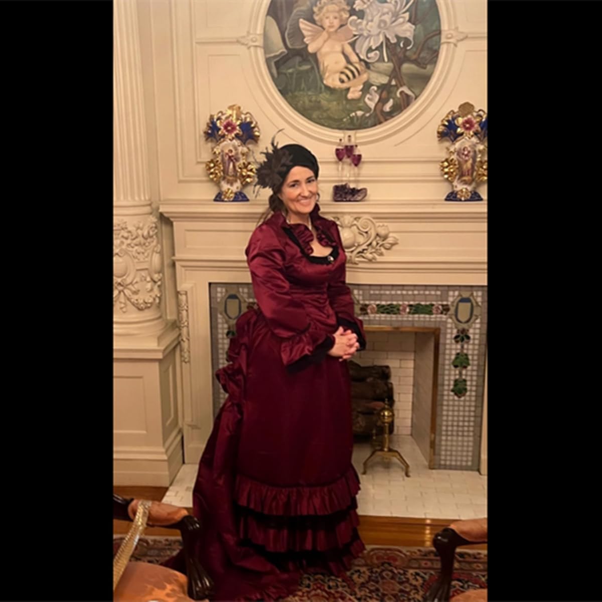 COSDREAMER Women Victorian Bustle Dress Renaissance Bustle Ball Gown Costumes - Image 3