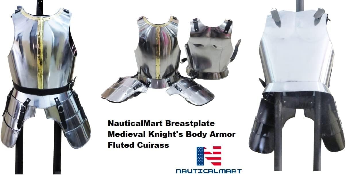NauticalMart Breastplate Medieval Knight's Body Armor Fluted Cuirass