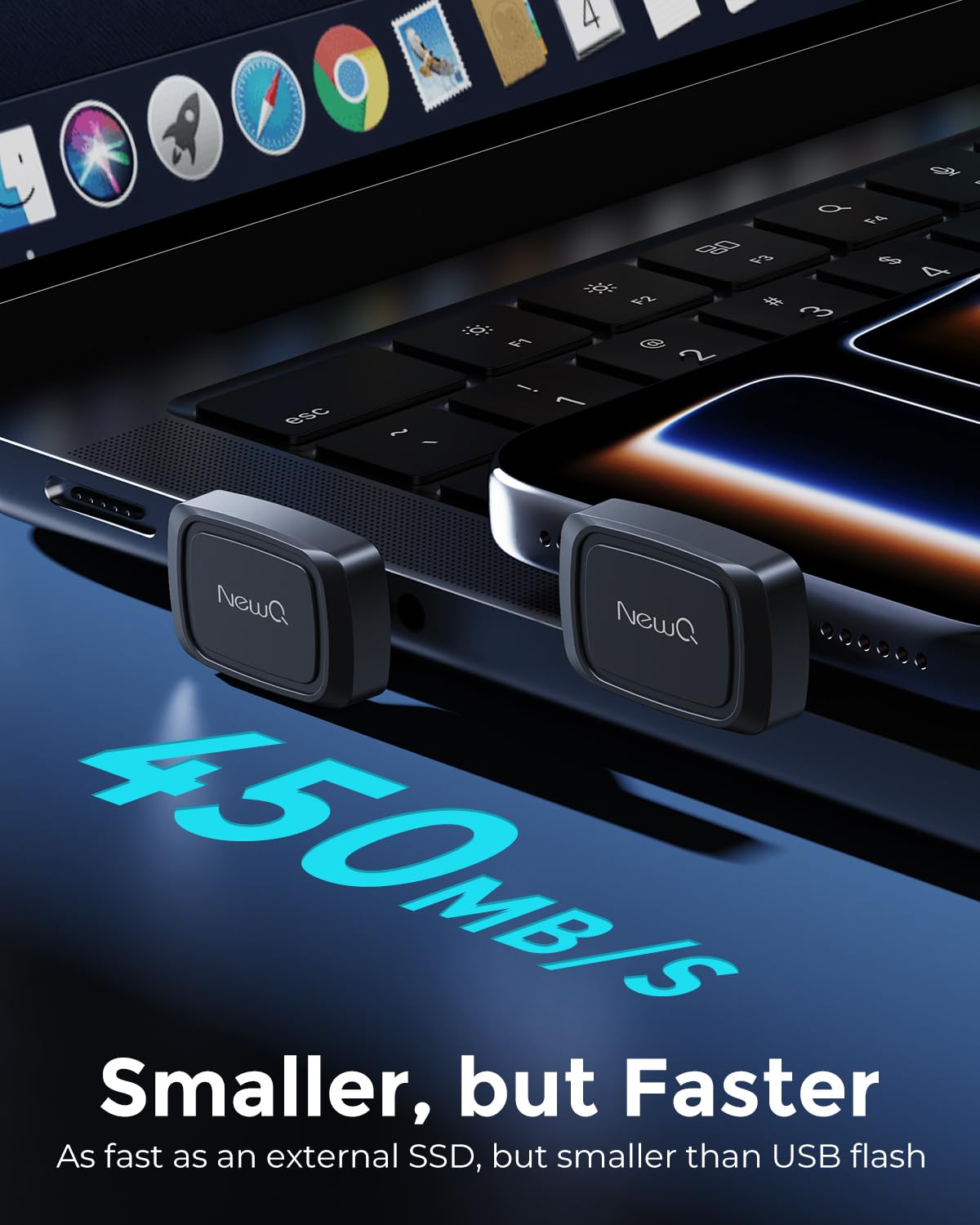 NEWQ 128GB USB-C SSD Flash Drive, High-Speed External Storage for iPhone, MacBook & Android Phones, Type-C Memory Stick for Photo & Video Backup — view 2