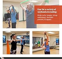 Vista 4 de Body Sport Bandas de ejercicio: bandas de resistencia en rollos de 50 yardas para fitness, estiramiento o terapia física
