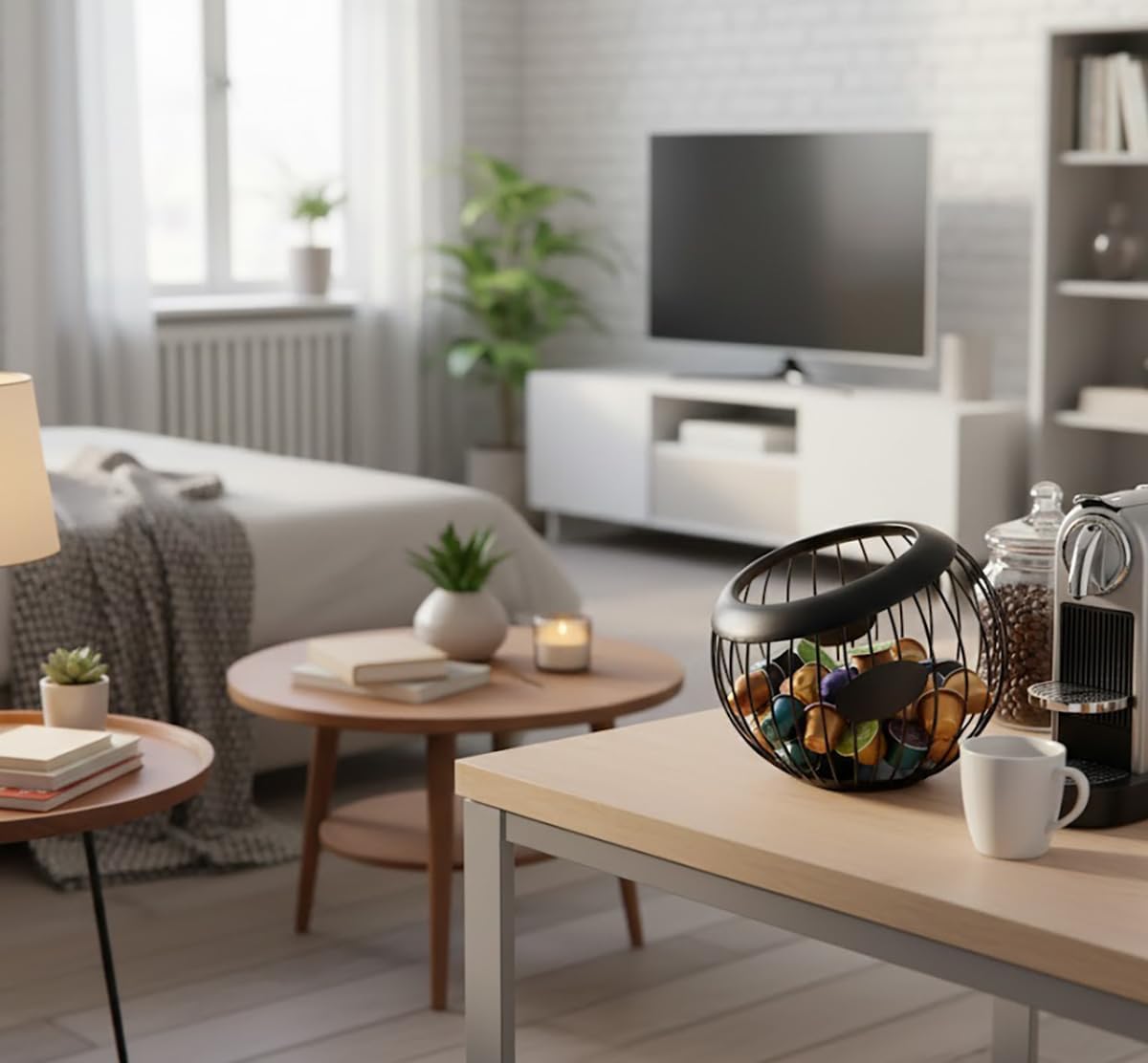 Kaffeekapseln Aufbewahrung Metall,kaffee kapsel aufbewahrung, Kapselhalter,Kaffeepads Aufbewahrung,Große Kapazität Kaffeepods Organizer, Geeignet für Büros, Wohnzimmer, Küchen,Schwarz