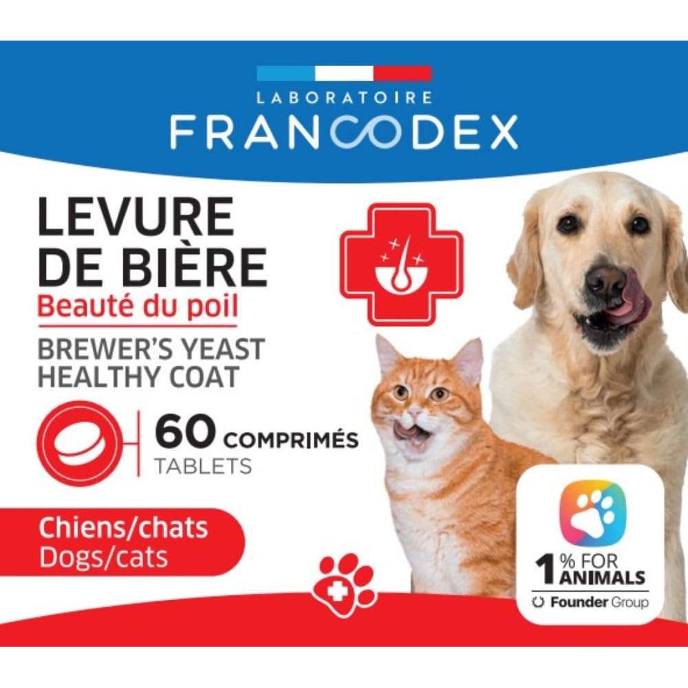 Francodex - Lievito di Birra Cane & Gatto - 60 Compresse 170385 Multicolore