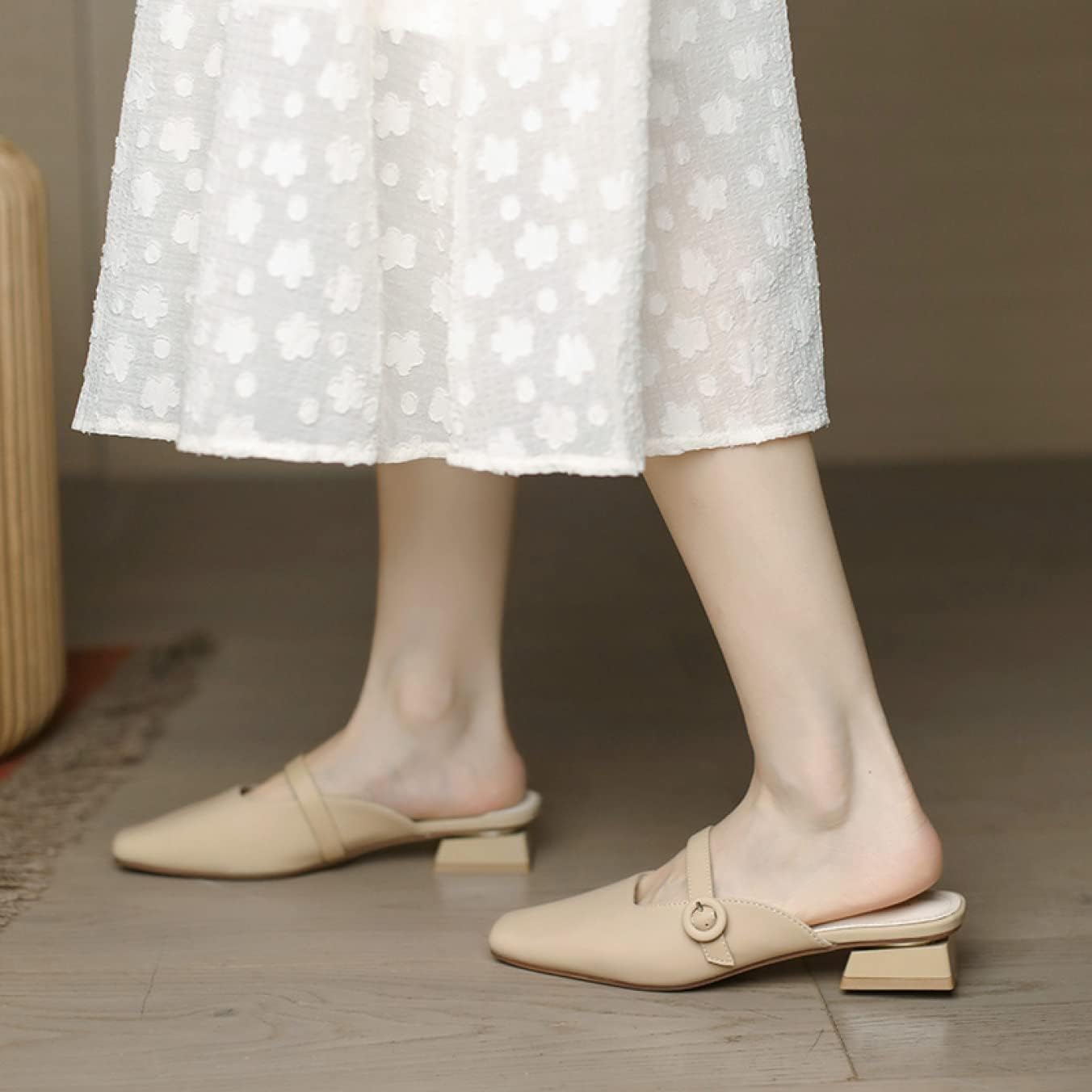 [XYJP] サンダル レディース 履きやすい ストラップスリッパ 3cmヒール 大きいサイズ 歩きやすい ぺたんこ スクエアトゥ