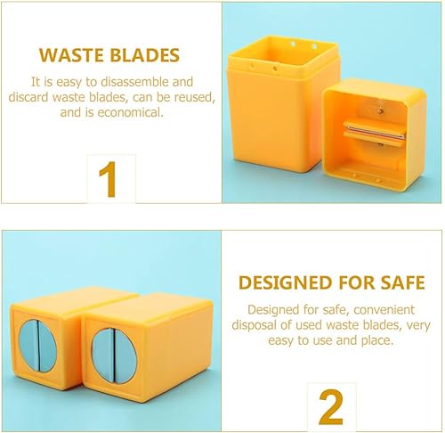 Miniatura 6 de Caja de cuchillas de desecho Caja de afeitar contenedor de aguja para objetos punzantes Caja de eliminación de cuchillas Banco de almacenamiento