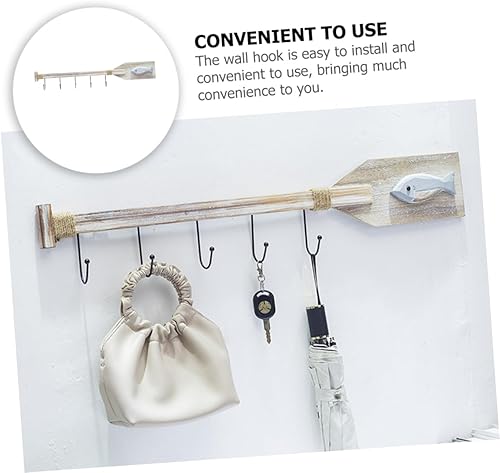 Miniatura 7 de DOITOOL Gancho para colgar en la pared, decoración de campo, perchero de madera, ganchos náuticos, decoración de peces de madera, colgador de pared