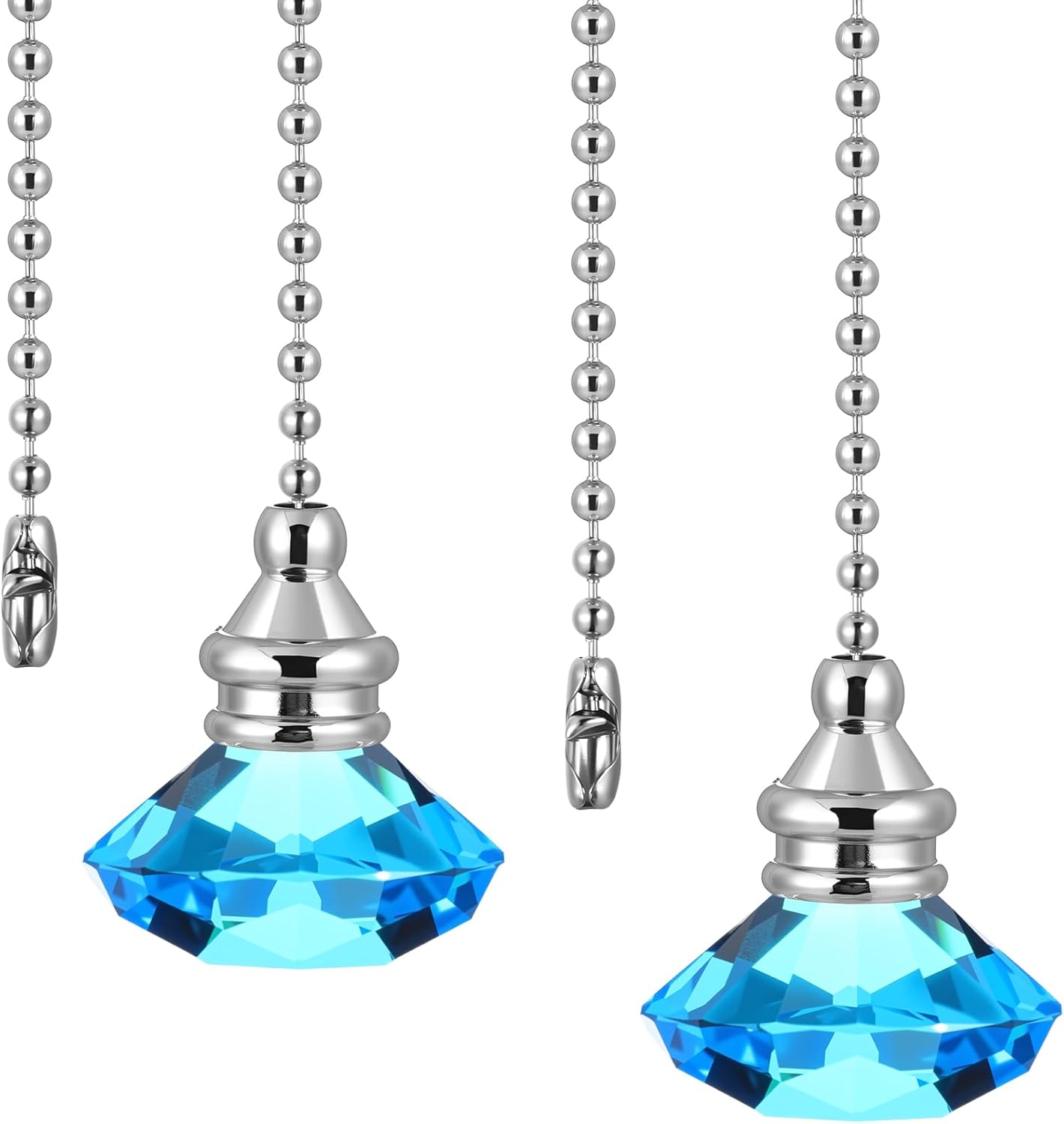 JOVITEC 2 Pieces Light Pull Chain Extension Ceiling Fan Pull Chain Ornaments Decorative 1 Meter Long Each(Rainbow Color)