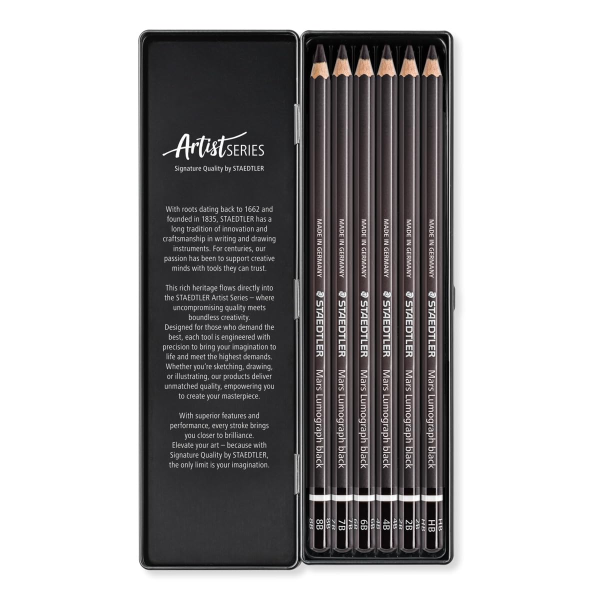STAEDTLER Mars Lumograph Black Pencils - 6 Pack -2 STAEDTLER Mars Lumograph Black Pencils - 6 Pack -2