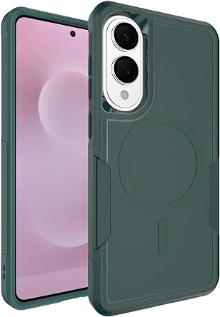 for Samsung Galaxy S25-Edge Case, Compatible with MagSafe, 15ft Military-Grade Drop Protection, Dual Layer Full Body Shockproof Phone Case, Green