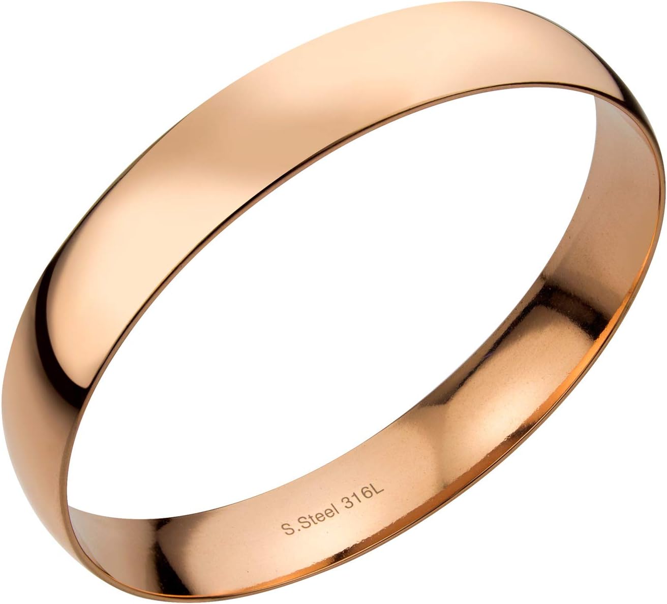 Bracciale Rigido Uomo Donna In Acciaio Inox 316L Con Taglio Brillante – 60mm - 3