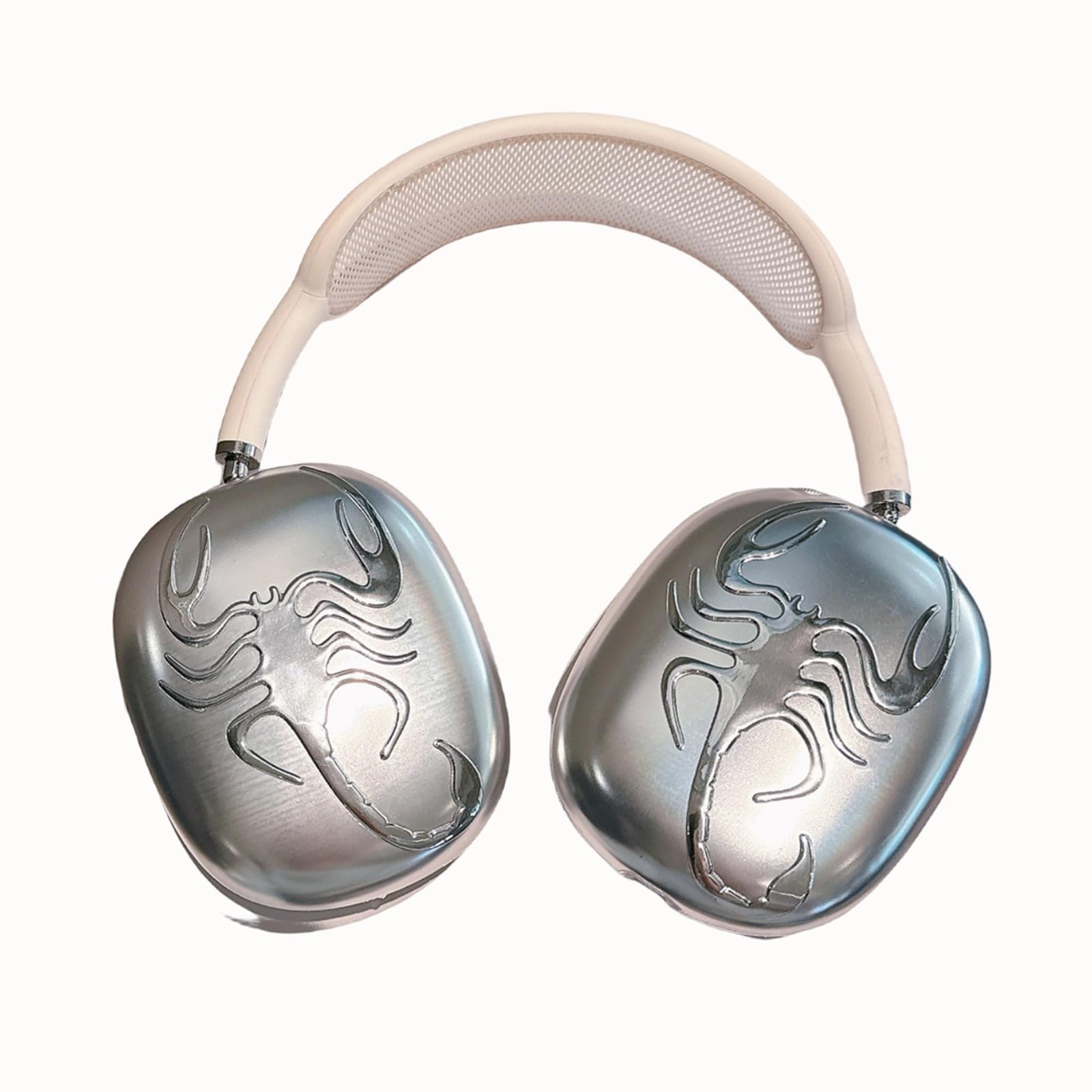 JLSDBMZ Case Cover for AirPods Max (USB-C/Lightning)(2024-2020) Headphones,Woman Boys Cute Funny 3D Silver Scorpion Cartoon Pattern Design,Man TPU