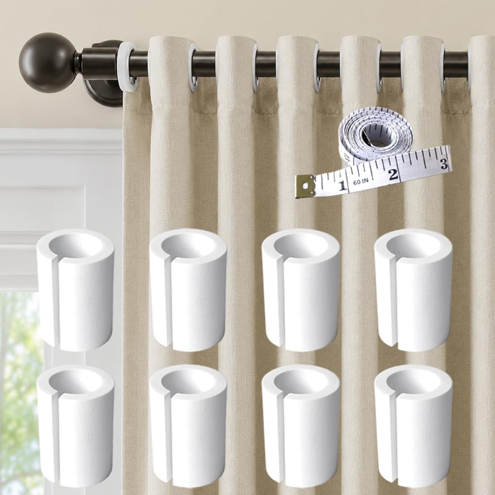 16Pcs Curtain Spacers for Grommet Drapes with 1 Soft Tape Measure - 50mm