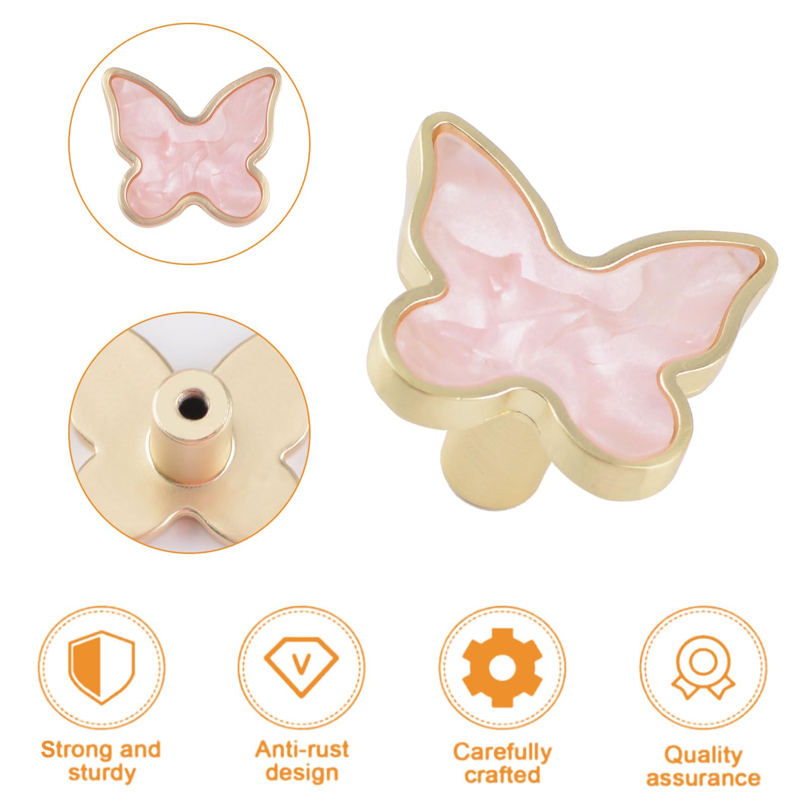 Papillon Décoratif Boutons D’armoire De Cuisine, Paquet De 6 Poignées De Tiroir De Commode Créative Armoire à Meubles Poignées