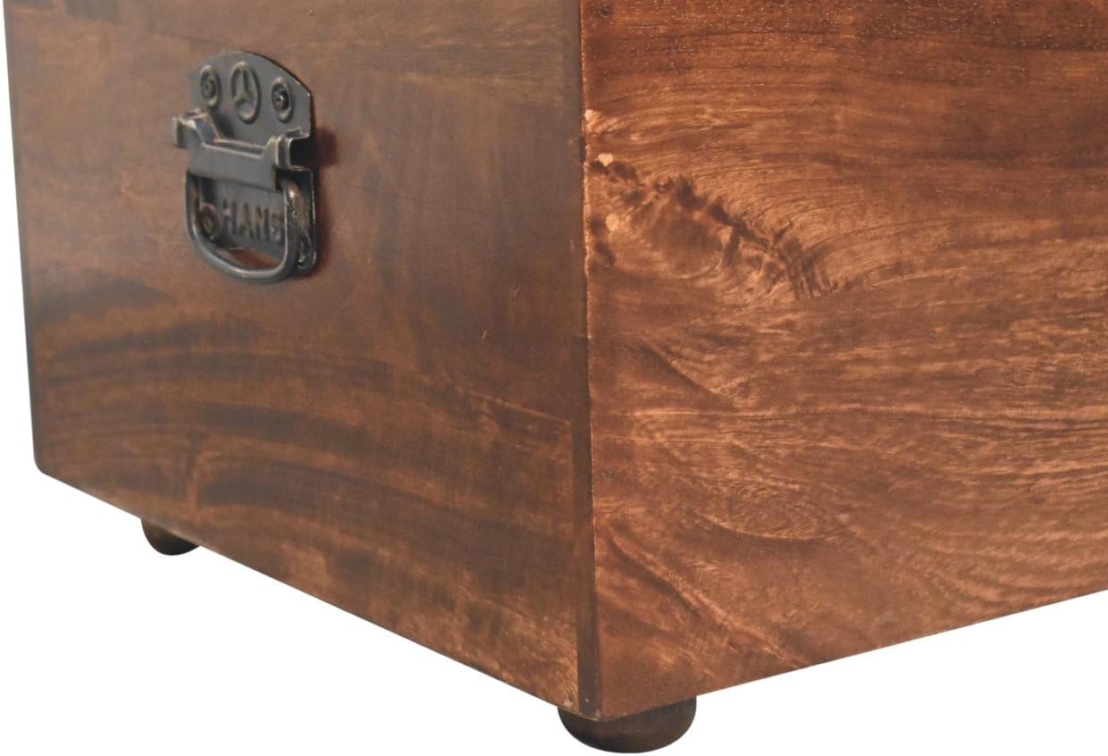 Furniture Solid Wood Walnut White Linen Storage Trunk