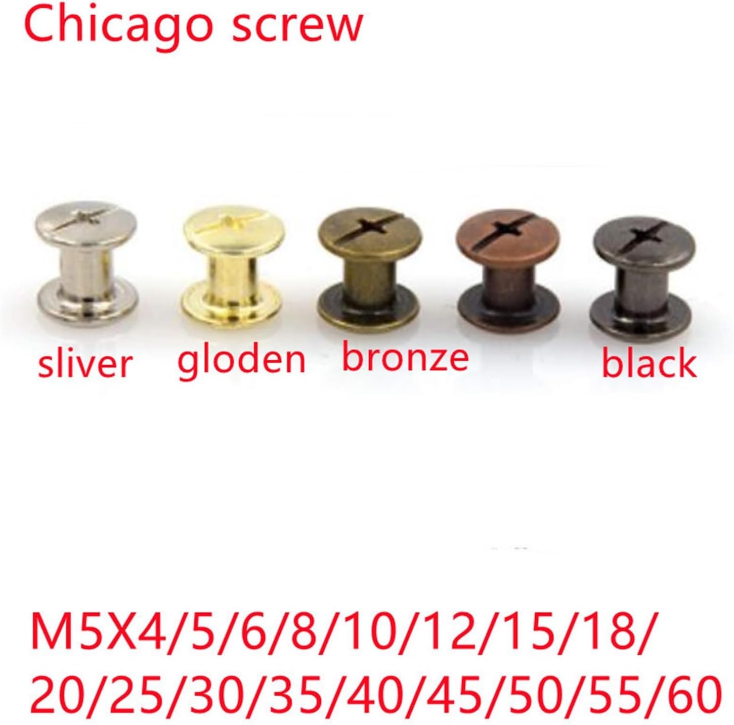 10/20sets M5 Length 4mm to 60mm Metal Nails Studs Snap Rivets for Photo Album Butt Account Book Screw (Color : Brass, Size : M5X6 20PCS) (Color : Black 1, Size : M5X50 10PCS)