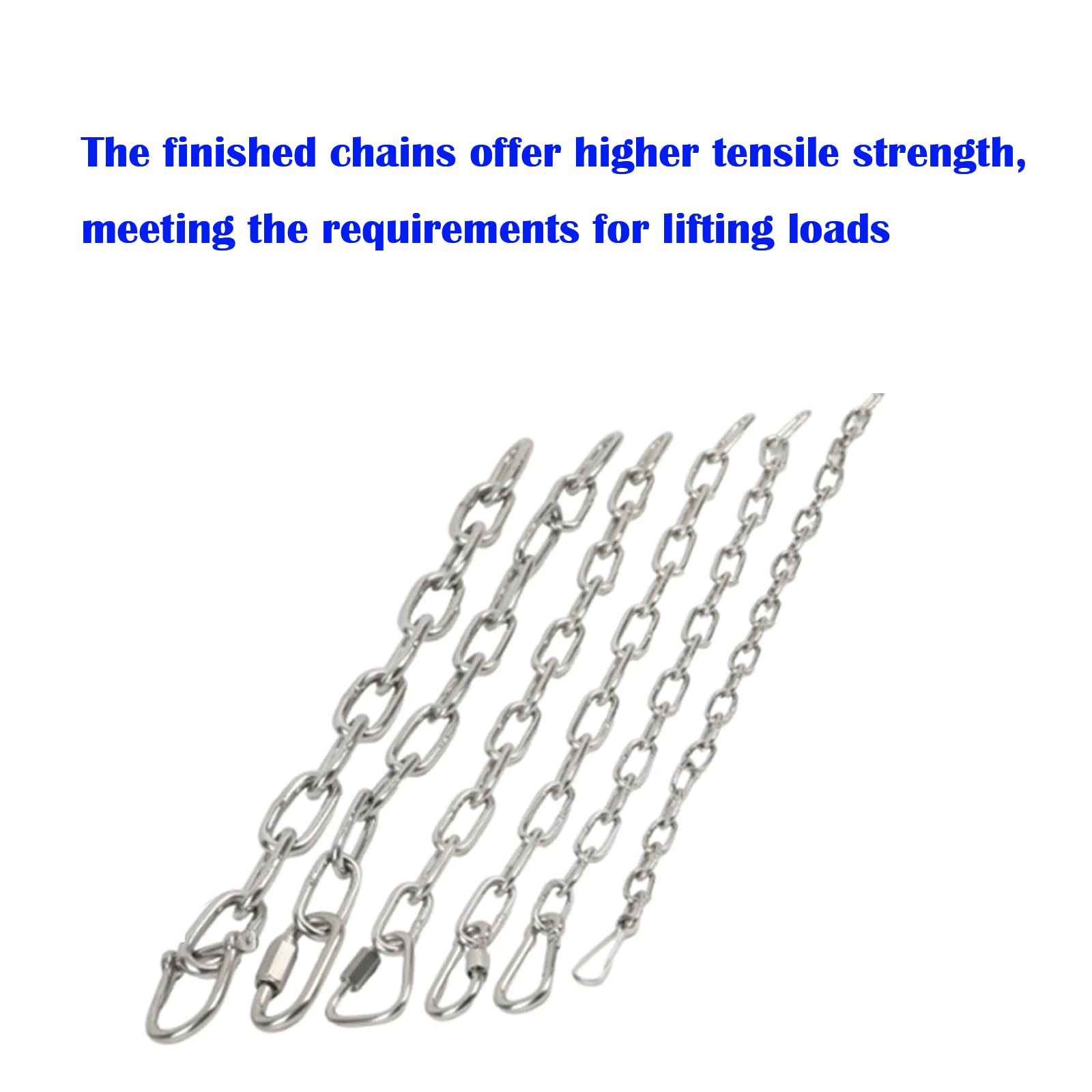 Catena di sollevamento in acciaio inox, catena di sicurezza, antifurto saldata, metallo particolarmente spesso, diametro 6 mm - 16 mm (12 mm x 1 pezzo)
