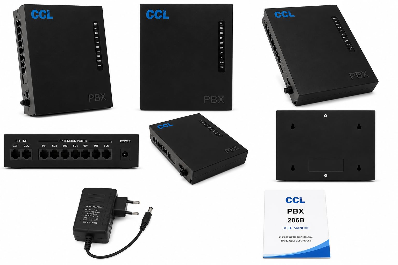 smart Safety India CCL 206B EPABX Intercom System 2 CO Lines & 6 Extensions Office Telephone Exchange Internal & Trunk Caller ID Call Transfer Conference Calling Plug & Play PBX-image-20