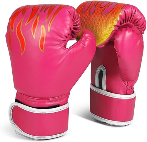 Miniatura 9 de Flexzion Guantes de boxeo para niños de 3 a 8 edades, multiusos, saco de boxeo con soporte envolvente, saco de arena deportivo de UFC Sparring