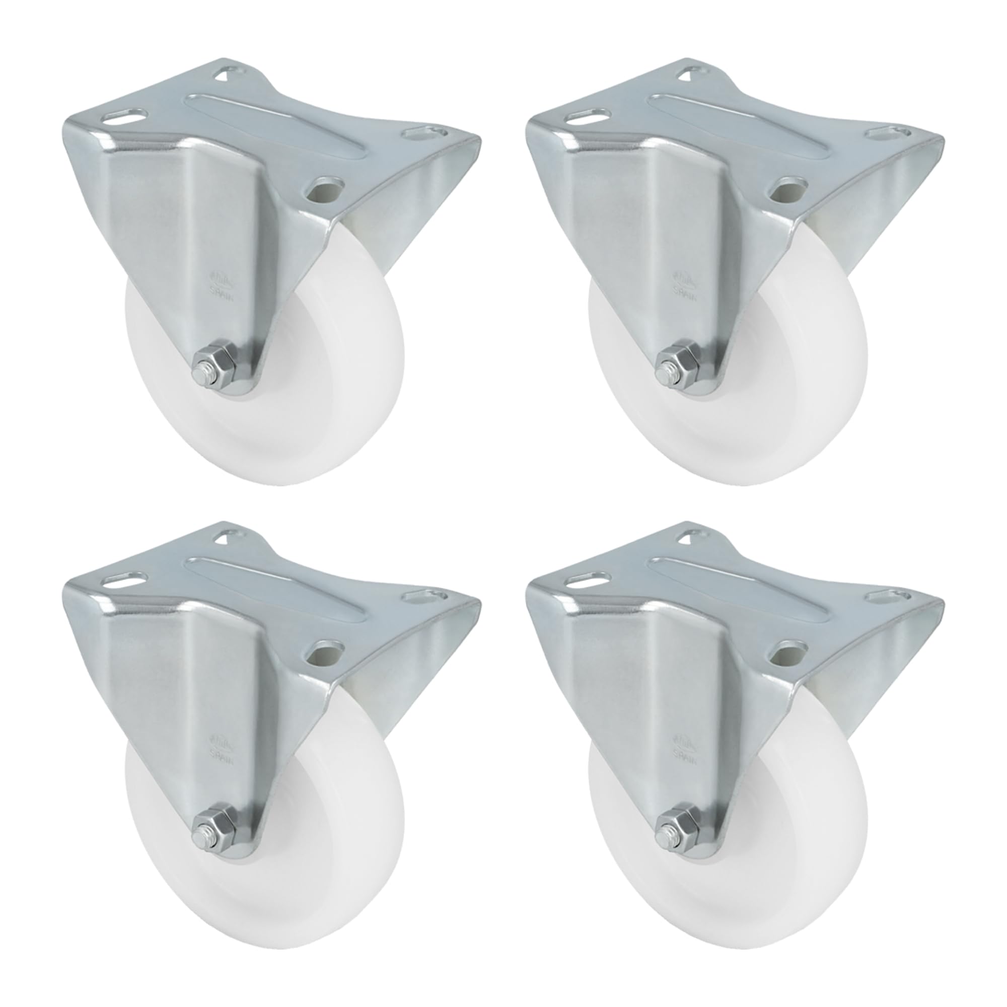 Amig - Set of 4 Rigid Castors with Metal Bracket