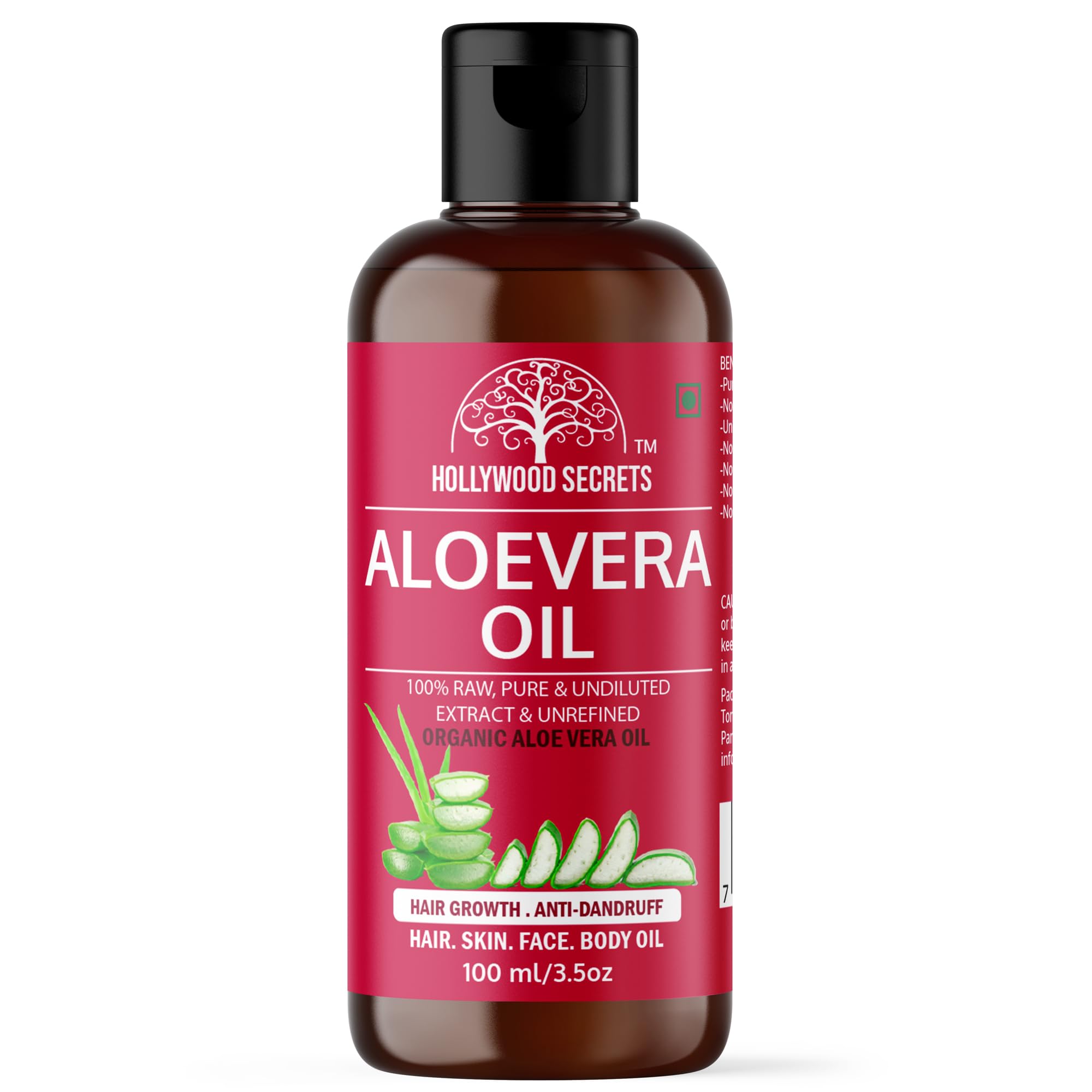 Organic Pure Aloe vera Oil Hair Gowth Skin Face 100 ml