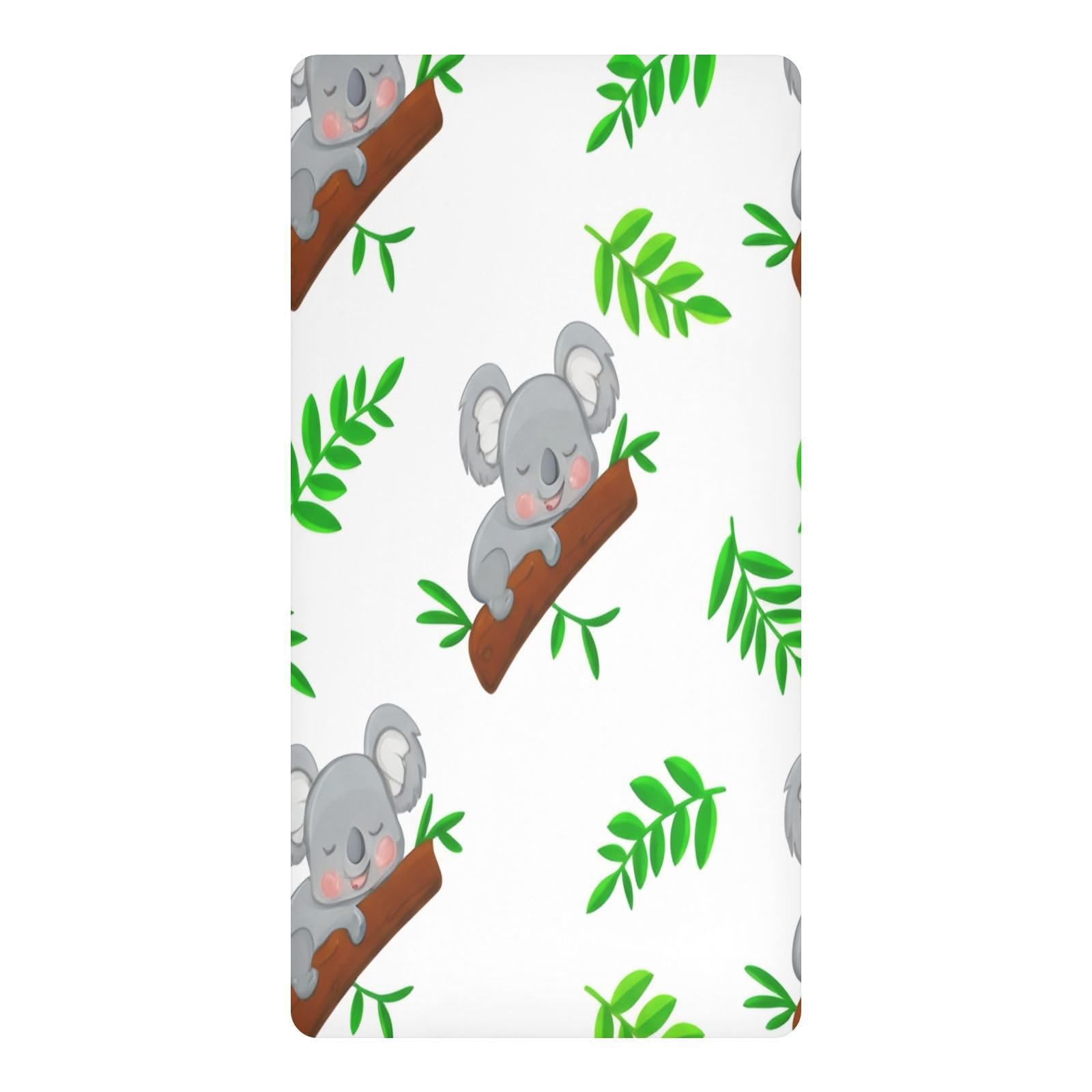 JiangGgen Cute Cartoon Koalas Baby Crib Sheet Soft Breathable for Standard Crib-M