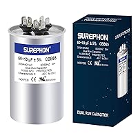 Vista 31 de 40+5 uF 40/5 MFD ±5% 370V/440VAC Condensador de Arranque y Funcionamiento Dual CBB65B Funciona para Motor de Ventilador de Unidad de Aire