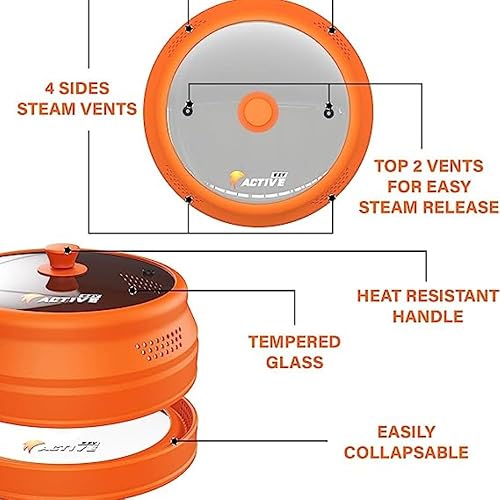 Miniatura 3 de Cubierta plegable para microondas para alimentos, tapa protectora de silicona y vidrio para platos y cuencos de 6 a 12 pulgadas, apta para