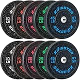 Bumper Plate Olympic Weight Plate High Bounce Bumper Weight Plate with Steel Insert Strength Training Weight Lifting Plate (230LB Bumper Weight Plate Set)