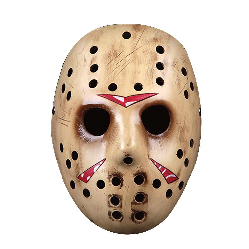 Alxcio Halloween Mask Collector's Edition Film Theme Resin Mask for Masquerade Costume Party Cosplay Gift (Jason, Gold)
