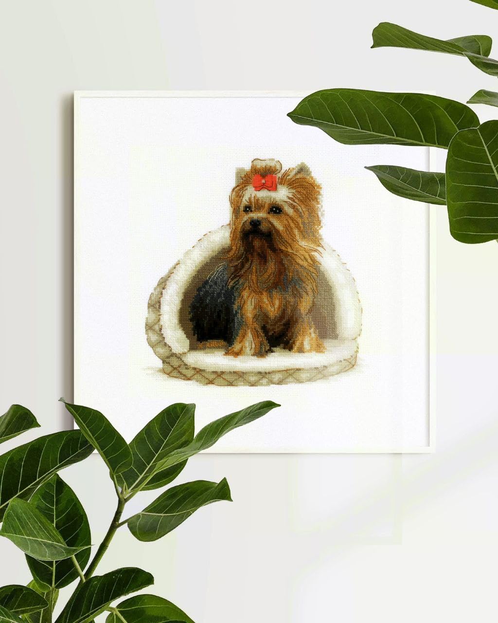 RIOLIS - Yorkshire Terrier 2152, Dogs Cross Stitch Kits 9¾" x 9¾", Counted Cross Stitch Kits, Counted Cross Stitch Kits for Beginners & Advanced, Cross Stitching Kits for Adults, Dog Embroidery Kit