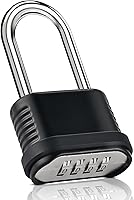 Vista 10 de 4 paquetes de candados de combinación con grillete largo - 105mm Candados de combinación resistentes, candado combinado impermeable para exteriores