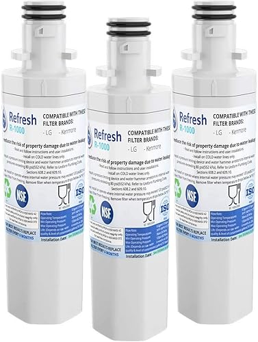 Miniatura 8 de Refresh Filtro de agua de repuesto para refrigerador LG LT1000P, LT1000PC, LT1000PC, MDJ64844601, ADQ74793501, ADQ74793502 y Kenmore 46-9980, 9980