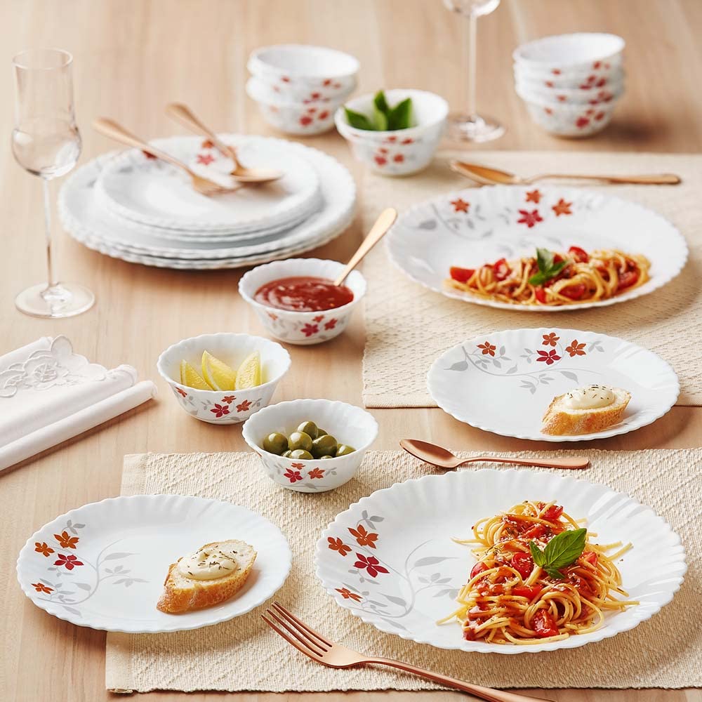 Larah by Borosil Galaxy Rosalie Opalware Dinner Set Set, Opal