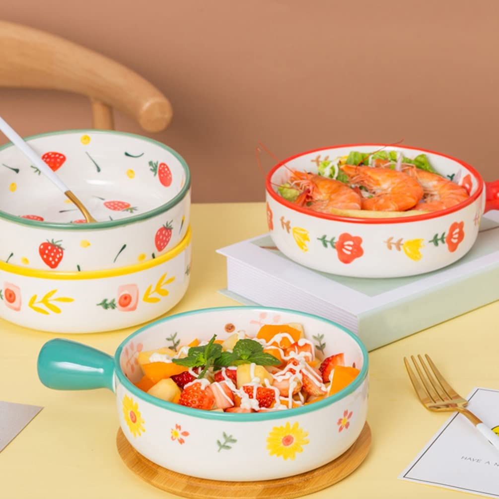2 paquetes de cuencos de sopa de cerámica con mango, cuencos de sopa de cebolla francesa, cuencos de pan apilables de cocodrilo de sopa de porcelana, cuencos apilados de sopa de cebolla francesa
