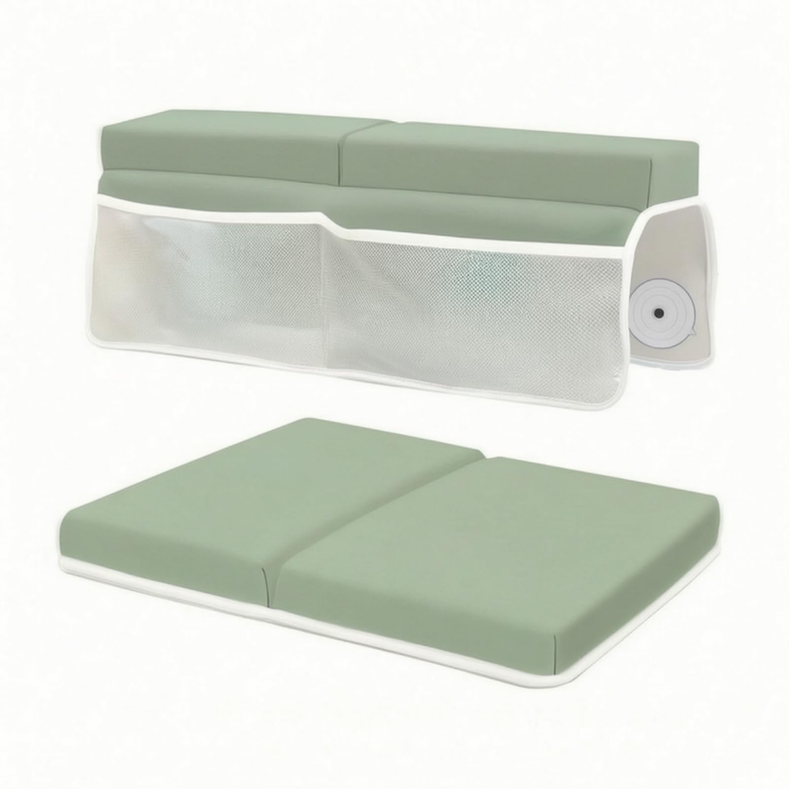 Inginocchiatoio da Bagno Morbido, Verde Chiaro – Modello Con Tasca Standard E 4 Ventose