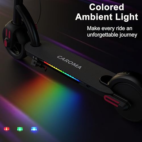 Miniatura 6 de Caroma Patinete eléctrico de 350 W500 W para adultos, alcance de hasta 25 millas y 20 mph, neumáticos sólidos de 10 pulgadas, scooter eléctrico