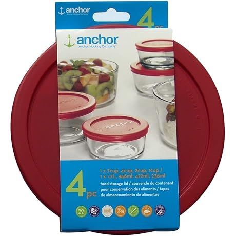 Anchor Hocking Replacement Lids for 1-Cup Dishes